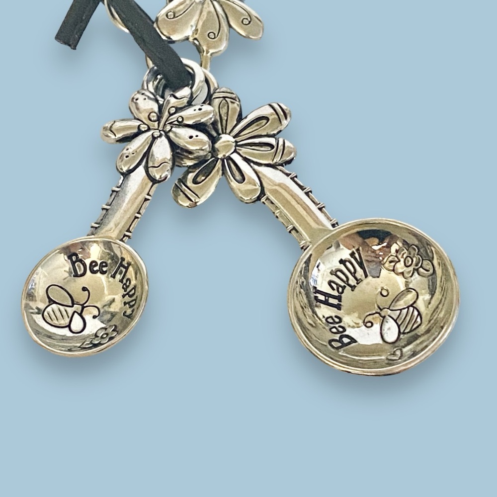 Ganz Measuring Spoon Set Bee Happy Bumble Bees Floral Flowers - Picture 4 of 9